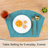 SHACOS Round Table Shape Placemats Set of 4 Wedge Placemats Heat Resistant Woven Vinyl PVC Table Mats Indoor Outdoor Wipe Clean (4, Teal Blue)...