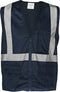 Ironwear 1284-BZ-5-2XL Polyester Mesh SAFETY Vest with Zipper & 2" Silver Reflective Tape, Blue, 2X-Large...