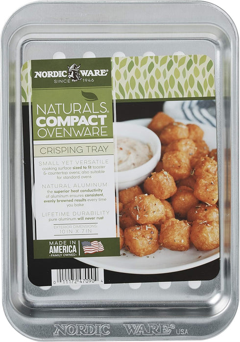 Nordic Ware Naturals Compact Crisping Tray - Natural Uncoated Aluminum, Toaster Oven and Broiler Safe...