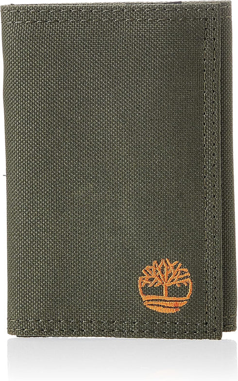 Timberland mens Trifold Nylon Wallet, Olive, One Size...