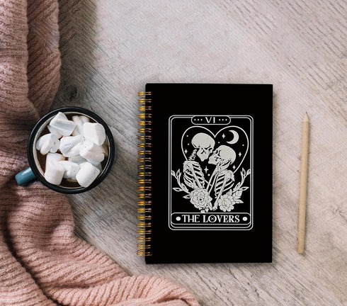 Gothic Spiral Notebook,Gothic Couple Journal,Gothic Notebook for Women Men Writing,Couple Spiral Notebook 8.3×5.5 Inch...