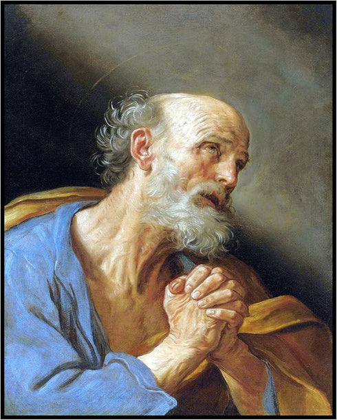 Posterizer 1 pcs-The Penitent Saint Peter c. 1637 painting poster-Religious Posters-Gifts for Christians -Decor for Church, Sunday School Classroo...