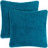 PAVILIA Fluffy Teal Blue Throw Pillow Covers, Decorative Accent Pillow Cases for Bed Sofa Couch, Soft Faux Fur Cushion Cover, Square Sherpa Pillow...