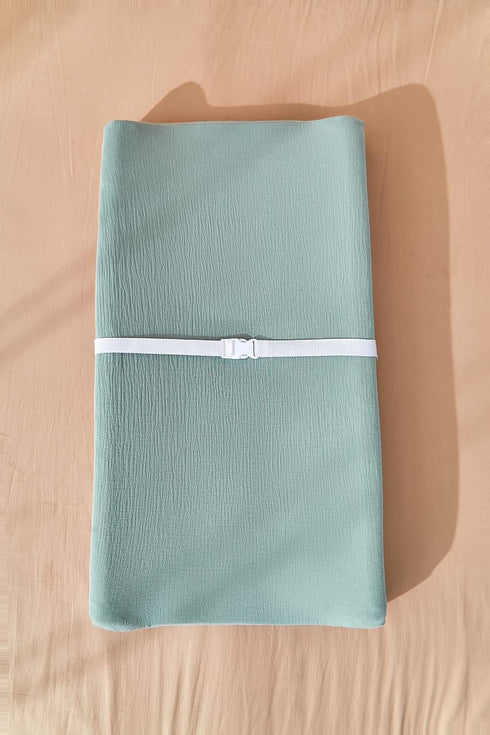 Solid Muslin Changing Table Pad Cover Cradle Sheet, Fits 32"/34''x16" Contoured Diaper Changing Pad, Ultra Soft Cozy Muslin Cotton Changing Table ...