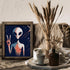 Posterizer 1 pcs-alien creature with peace sign-Abstract & Modern Art-Fantasy & Fiction Art-Gift for movie lovers-Gift for book lovers- UNFRAMED W...