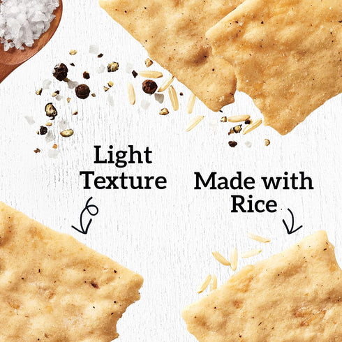 GOOD THINS Sea Salt & Pepper Rice Snacks Gluten Free Crackers, Snack Crackers, 3.5 oz...