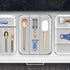 madesmart Utensil Tray - Large | Light Grey | Clear Soft Grip Collection | 3-compartment | Soft-grip Lining | Non-slip Feet | BPA-free...