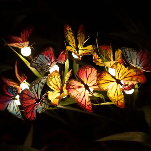 Solar Garden Lights Stake Outdoor, Swaying Butterfly Lights, Decorative Waterproof Lights, Realistic Butterflies LED Landscape Lighting for Yard P...