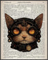 Posterizer 1 pcs-Steampunk Cat in Goggles-Retro Art-Art for Animal Lovers-Gift for Steampunk or Goth Fans-Living Room Bedroom Decor- unframed wall...