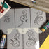 Designer Stencils C480 Five Scroll Cake Stencil Set, Beige/semi-transparent...