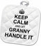 3D Rose Keep Calm and Let Granny Handle It Fun Funny Grandma Grandmother Gift Pot Holder, 8 x 8...