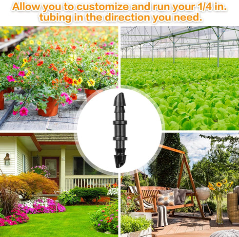 Drip Irrigation Coupling Fittings?120 Pieces Barbed Coupler Irrigation Parts with Sharp End Fits for 1/4 Inch Irrigation Tubing Drip Line Connecto...