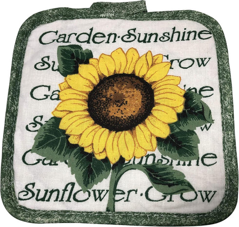 Set of Four Pot Holders for Kitchen (Sunflower)...
