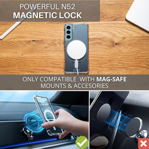 Magnetic Case for Samsung Galaxy S21 Ultra for MagSafe Case/Shockproof Samsung S21 Ultra Case for MagSafe Transparent/Clear Phone Case for Samsung...