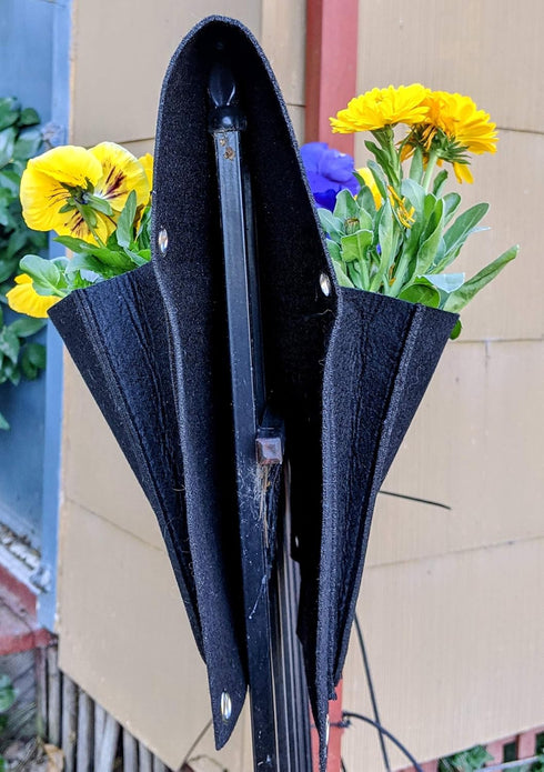 Cloth 6 Pocket Saddlebag Hanging Fence Fabric Bag Planter -Hangs Flowers on Both Sides of The Fence for Patio, Deck, Railing. Perfect for flowers,...