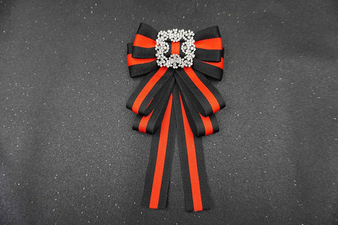 ladies girl bowknot bow tie suit shirt tie pins necktie pin brooch pre-tied ribbon brooches for Christmas (black/SR138)...