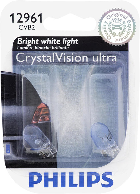 Philips 12961CVB2 12961 CrystalVision Ultra Miniature Bulb, 2 Pack...