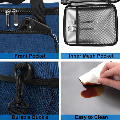 Femuar Lunch Bags for Women/Men, Insulated Lunch Bag for Work Office Picnic - Lunch Cooler Bag Leakproof Lunch Box with Adjustable Shoulder Strap ...