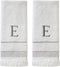 SKL Home Casual Monogram Hand Towel (2-Pack), E, 16x26, White...
