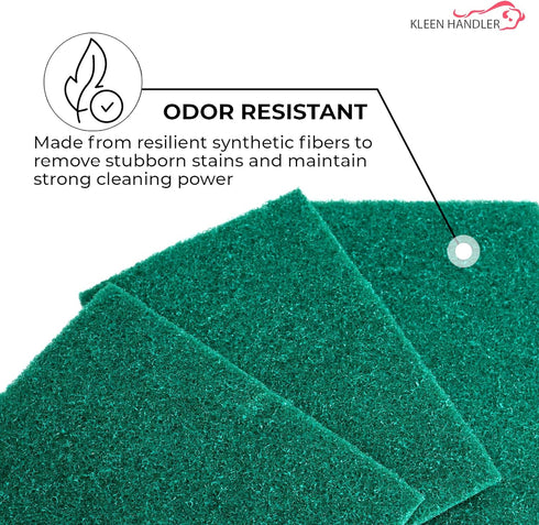 Green Medium Duty Cleaning Pads - Medium Duty Kitchen Scrub Sponges, Scouring Pads for Washing Dishes, Bathroom, Restaurant Cleaning Sponge, House...