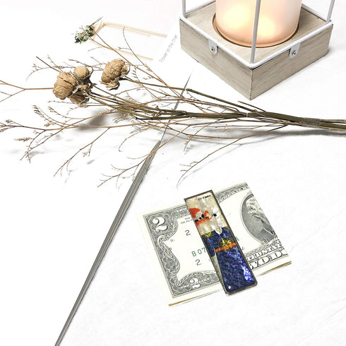 Mother of Pearl Money Clip Wallet Credit Card Slim Bussiness Card Stainless Steel Holder Noble Gift Collection...
