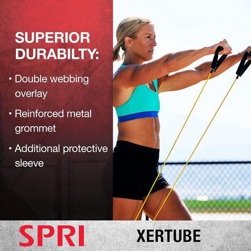 SPRI Resistance Bands with Handles - Exercise Resistance Tube Bands for Strength Training Fitness...