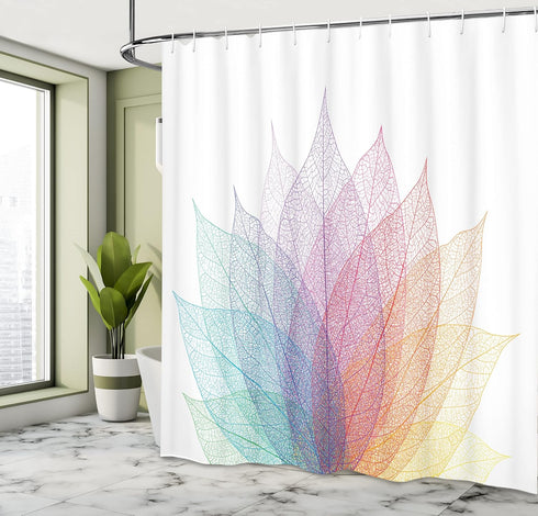 Ambesonne Abstract Shower Curtain, Leaf Abstract Artwork 4 Season Flora Delicate and Nature Theme, Cloth Fabric Bathroom Decor Set with Hooks, 70 ...