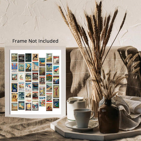 Posterizer 1 pcs-Miniature Vintage Travel Posters- California-New Zealand-Holiday Poster Collection-Gift for Men Women Entrepreneur Teens - UNFRAM...