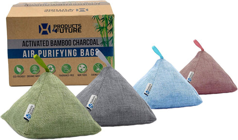 4 Pack of 200g Naturally Activated Bamboo Charcoal Air Purifying Bags | Natural Home Deodorizer Bags | Charcoal Bags Odor Absorber For Pets | Odor...