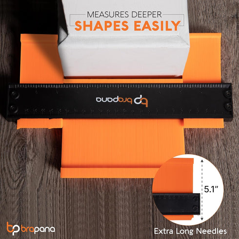 Ultimate 10 Inch Contour Gauge Tool - Easily Replicate Odd Shapes with Metal Locking Mechanism for Precise Accuracy and Adjustable Tightness - Ide...