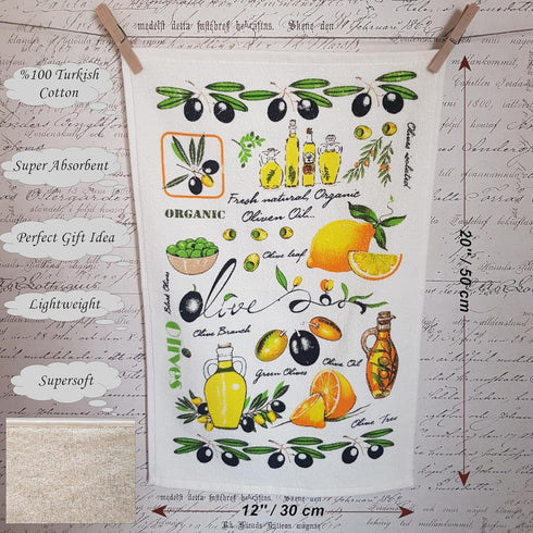 Deluxe Cotton Kitchen Towels 12x20 Inches, Ultra Absorbent&Decorative, Perfect Drying&Cleaning, Soft Hand Towels, Housewarming&Birthday Gifts, Mad...