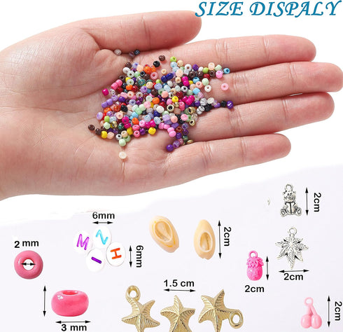 YITOHOP 18800+ pcs 3mm 8/0 48 Colors Glass Seed Beads,Waist Beads Kit,Small Jewelry Making Kits for Girl Age 6 to 9 Year Old Gift DIY Bracelet Nec...