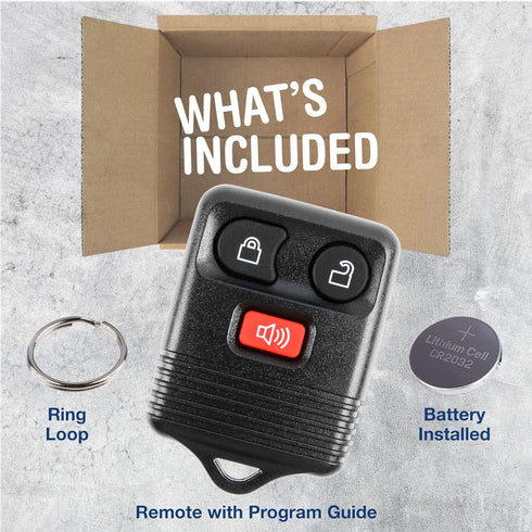 KeylessOption Key Fob Replacement 3-Button for 2005 2006 2007 2008 2009 2010 2011 2012 2013 2014 2015 Ford F150 Explorer Ranger Mustang Lincoln Ma...