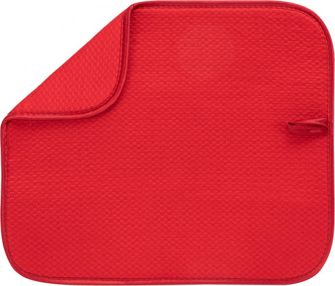 Absorbent, Reversible Microfiber Dish Drying Mat for Kitchen, 16 Inch x 18 Inch, Red...