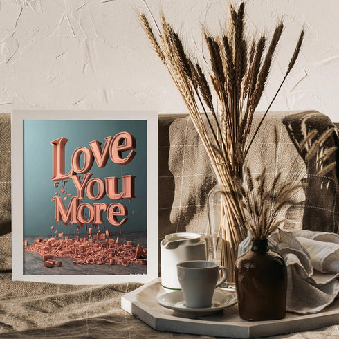 Posterizer 1 pcs-Love You More-cute poster for Valentine's day -2-Romantic Art-Holiday Poster Collection-Gift for Couples boyfriend girlfriend Hus...