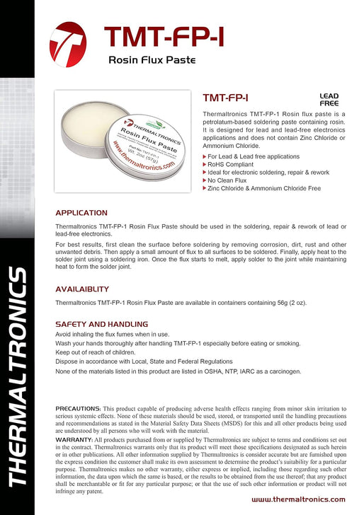 Thermaltronics TMT-FP-1 Rosin Flux Paste, 2.0 oz (57 g)...