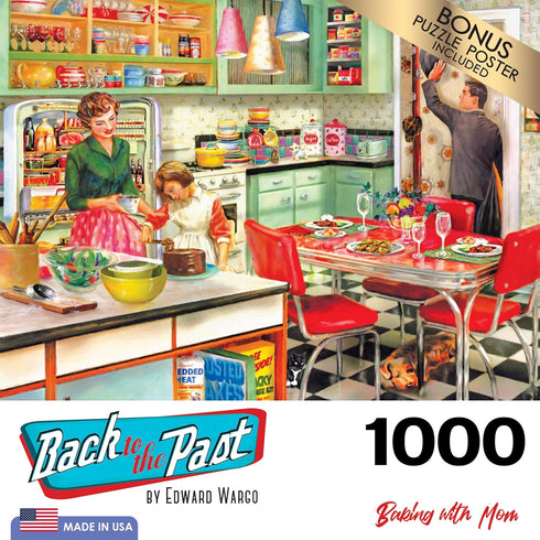 RoseArt - Back to The Past - Baking with Mom - 1000 Piece Jigsaw Puzzle for Adults...