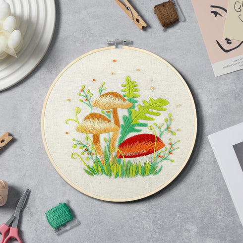 Bonroy 4 Sets Embroidery Kit for Beginners with Instructions,Cross Stitch Kits for Adults with Pattern,Needlepoint Kits for Adult Include Embroide...