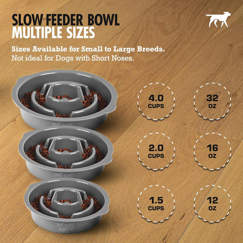 Tuff Pupper Slow Feeder Insert Bowl | Puzzle Maze Slows Down Eating | Elevated Feeder Tray Bowl | Standalone Dog Bowl | Pet Bowl Insert | Easy Cle...