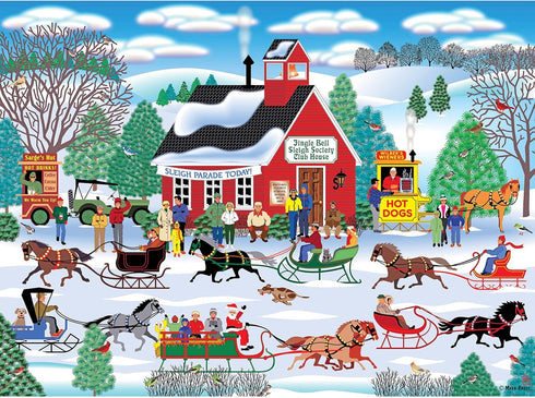 RoseArt - Home Country - Jingle Bell Sleigh Society - 1000 Piece Jigsaw Puzzle for Adults...