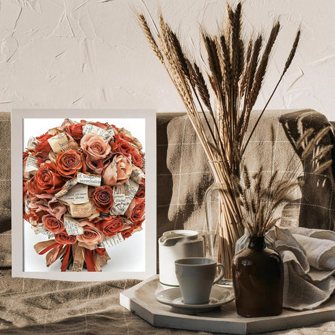 Posterizer 1 pcs-Cute Valentine's day bouquet of roses -4-Romantic Art-Holiday Poster Collection-Gift for Couples boyfriend girlfriend Husband Wif...