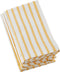 Saro Lifestyle Striped Design Cotton Table Napkin (Set of 4), 20", Yellow...