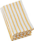 Saro Lifestyle Striped Design Cotton Table Napkin (Set of 4), 20", Yellow...