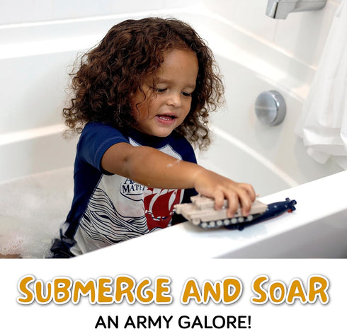 Mold Free Bath Toys for Babies and Toddlers, No Hole Bath Toys, Army Bath Toys no Mold for Tub, Beach, Pool, BPA-Free, Safe, Fun Infant Baby Bath ...