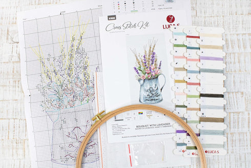Cross Stitch Kit Luca-S - Bouquet with Lavender B7008...