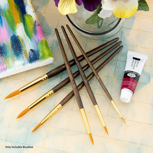 Royal & Langnickel Royal Zip N' Close Gold Taklon Round 6-Piece Brush Set...