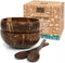 Jungle Culture 2 Polished Coconut Bowl and Wooden Spoons Set with Bamboo Straws • Natural Coconut Smoothie Bowls • Healthy Choice Coco Shell Acai ...