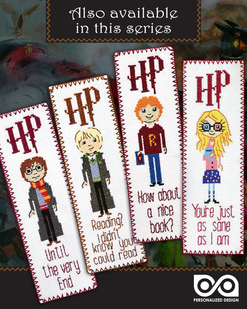 Cross Stitch Kit of Bookmark - Hermione Quote 'Honestly Don't You Two Read?'...
