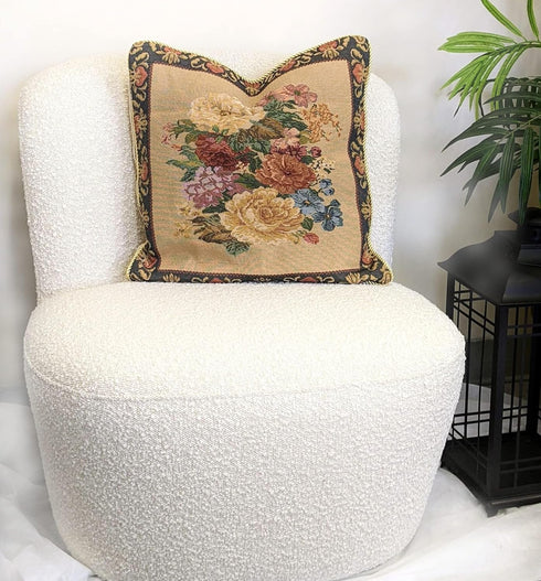 Tache Set of 2 Piece 18 X 18 Inch Victorian Floral Morning Awakening Tapestry Cushion Throw Pillow Cover...