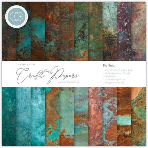 Craft Consortium Craft CON PAPRPAD 6", Patina, 20 Designs...